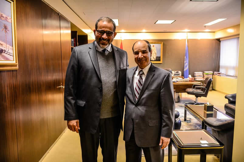 Today Aref Nayed met with Ambassador Ibrahim Al Dabashi at the Permanent Mission of Libya to the UN in New York.