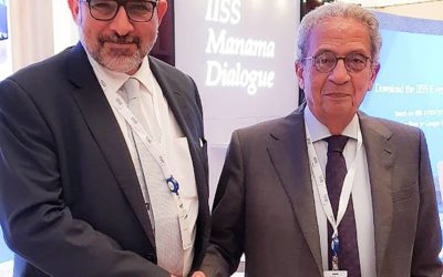 Aref Nayed Discusses Issues and Developments in Libya on Sidelines of Manama Dialogue Forum