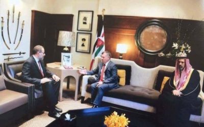 The King of Jordan Meets Nayed at the Headquarters of the Royal Court in the Capital, Amman